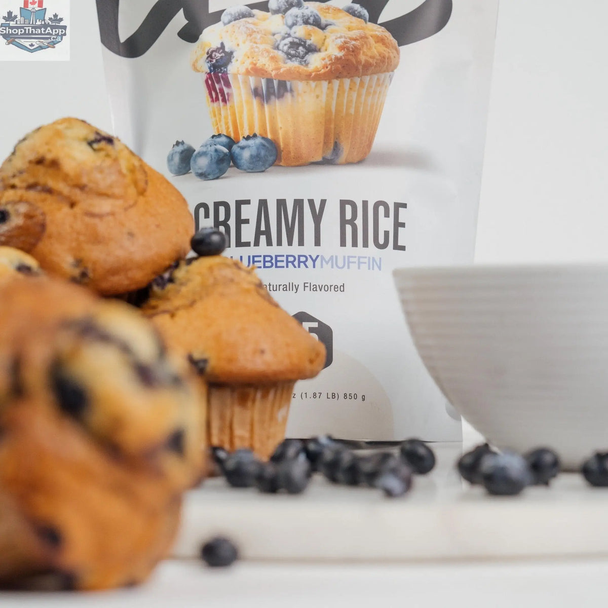 Cream of Rice blueberry muffin flavor by Elev8, soft and creamy cereal with blueberry muffin scent and appearance.