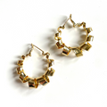 Spiral Hoop Earrings Gold Plate - Elegant Stud Design - Shopthatapp.ca