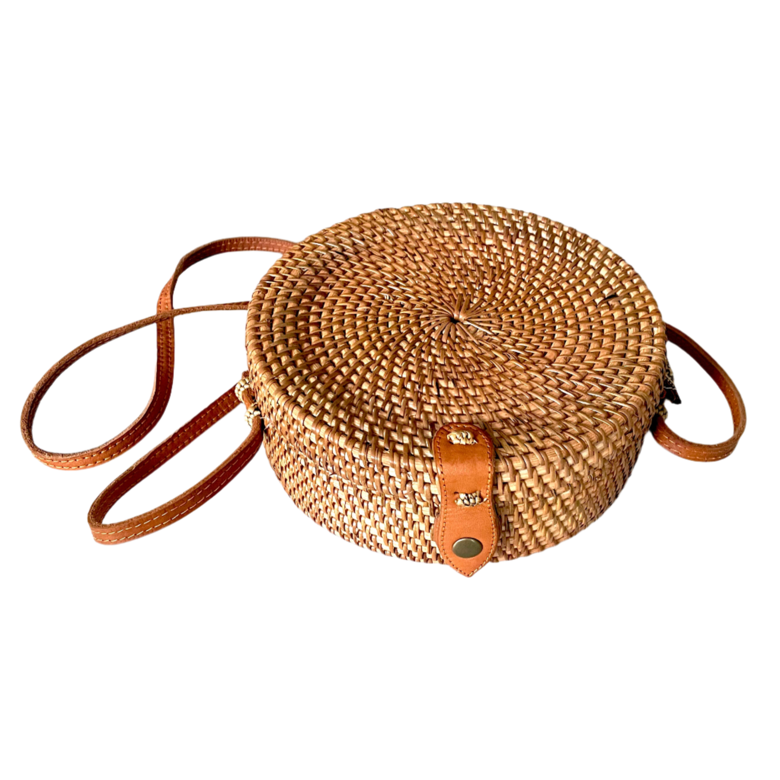 Round Rattan Purse - Natural - Shopthatapp.ca