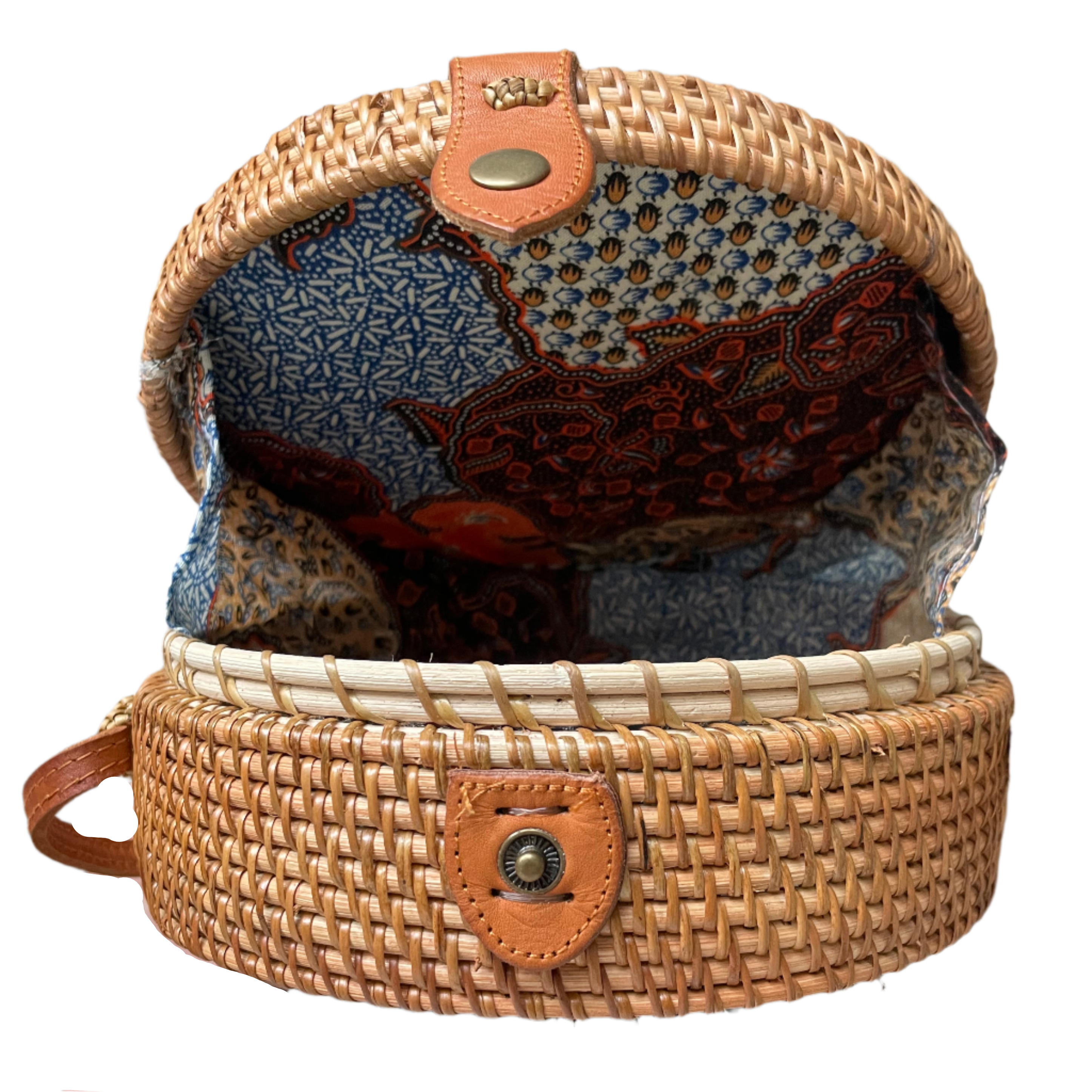 Round Rattan Purse White - Chic & Stylish Accessory - Shopthatapp.ca