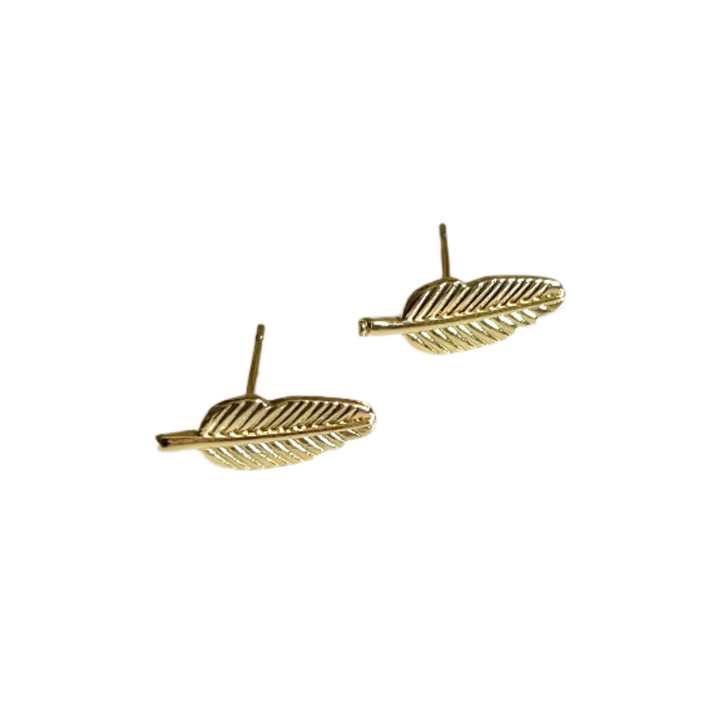 Leaf Stud Earrings Gold Plate - Elegant and Timeless Jewelry - Shopthatapp.ca