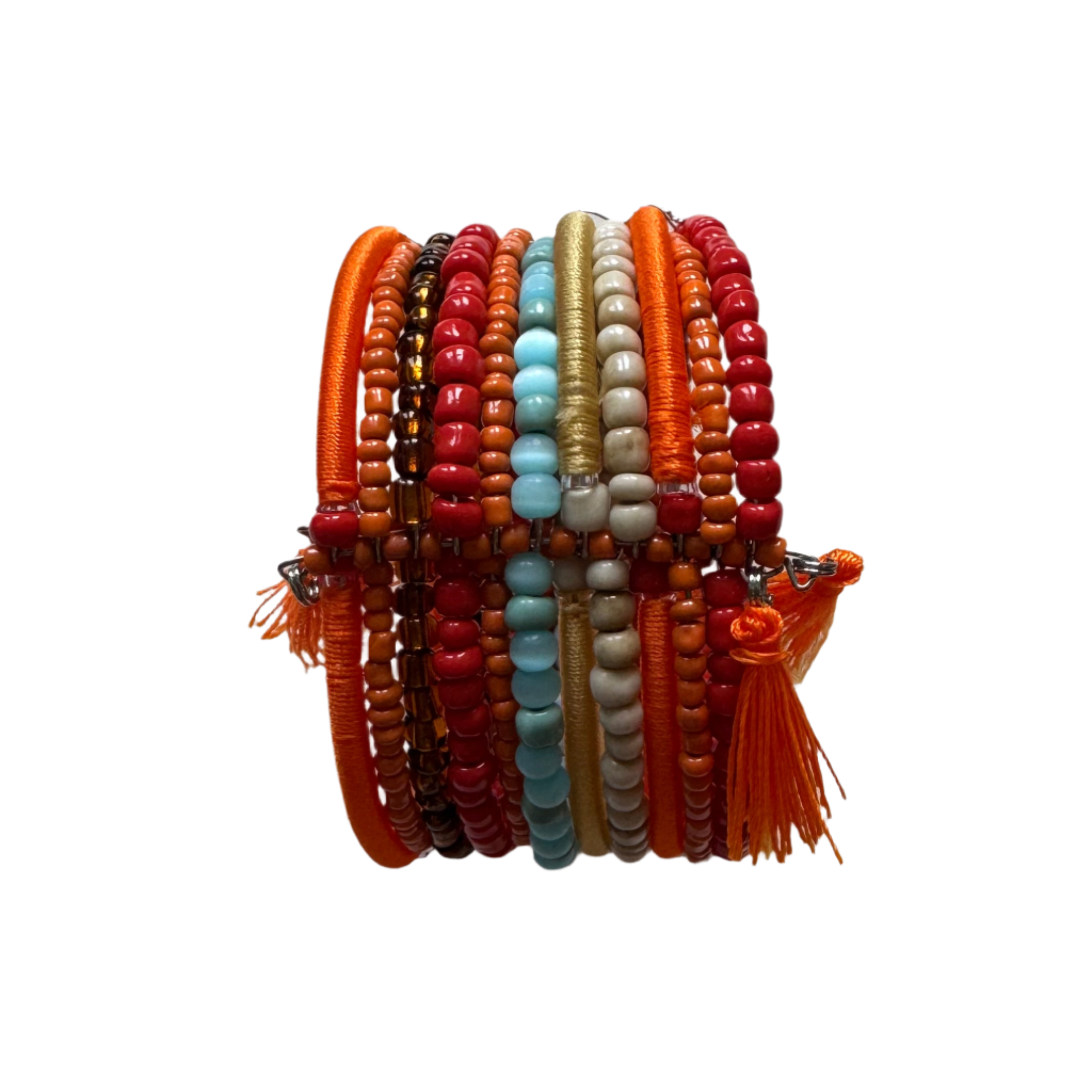 Mixed Beaded Cuff Bracelet - Unique Artisan Design Jewelry - Shopthatapp.ca