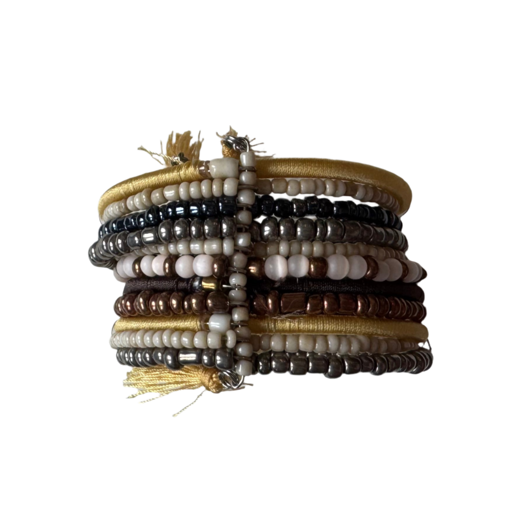 Mixed Beaded Cuff Bracelet - Unique Artisan Design Jewelry - Shopthatapp.ca