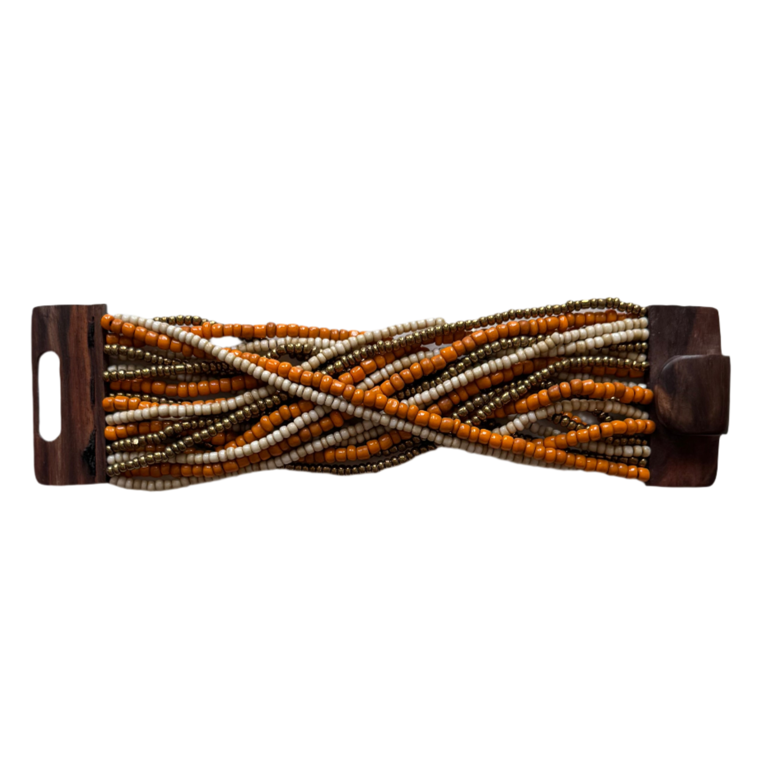 Mixed Bead Bracelet with Wooden Clasp - Shopthatapp.ca