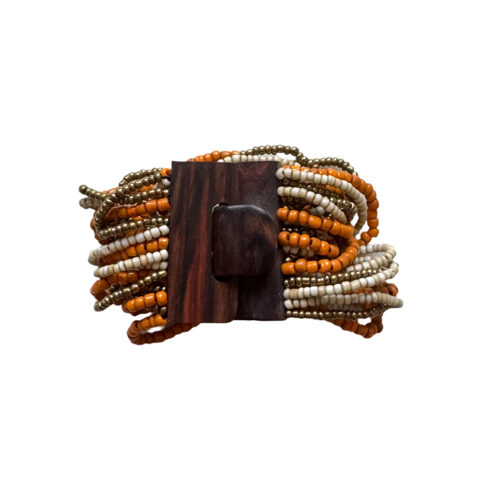 Mixed Bead Bracelet with Wooden Clasp - Shopthatapp.ca