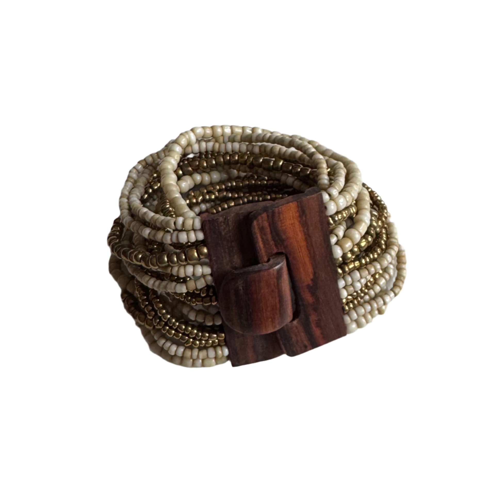 Mixed Bead Bracelet with Wooden Clasp - Shopthatapp.ca