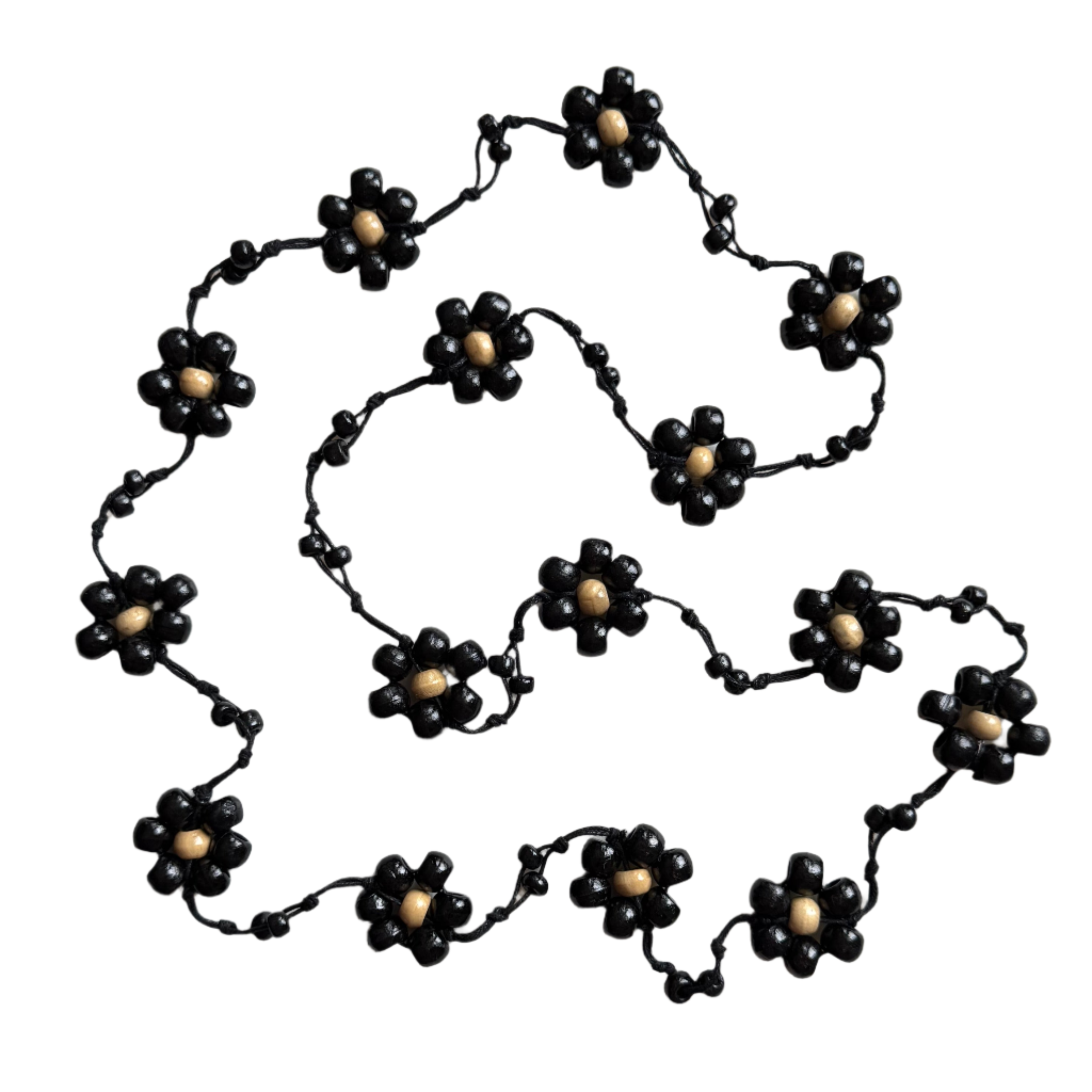 Wooden Flower Necklace with Unique Wooden Ball Accents - Shopthatapp.ca