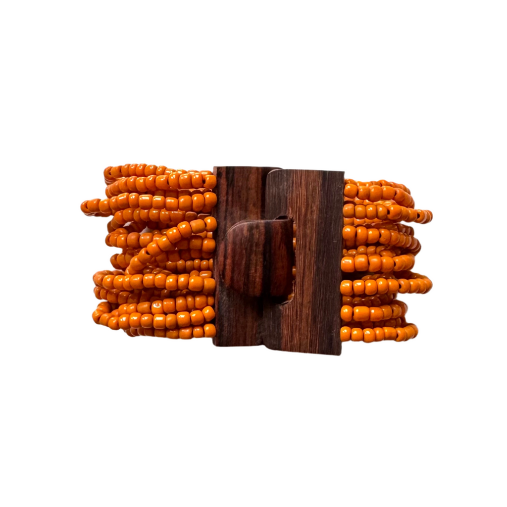 Beaded Bracelet with Wooden Clasp - Shopthatapp.ca