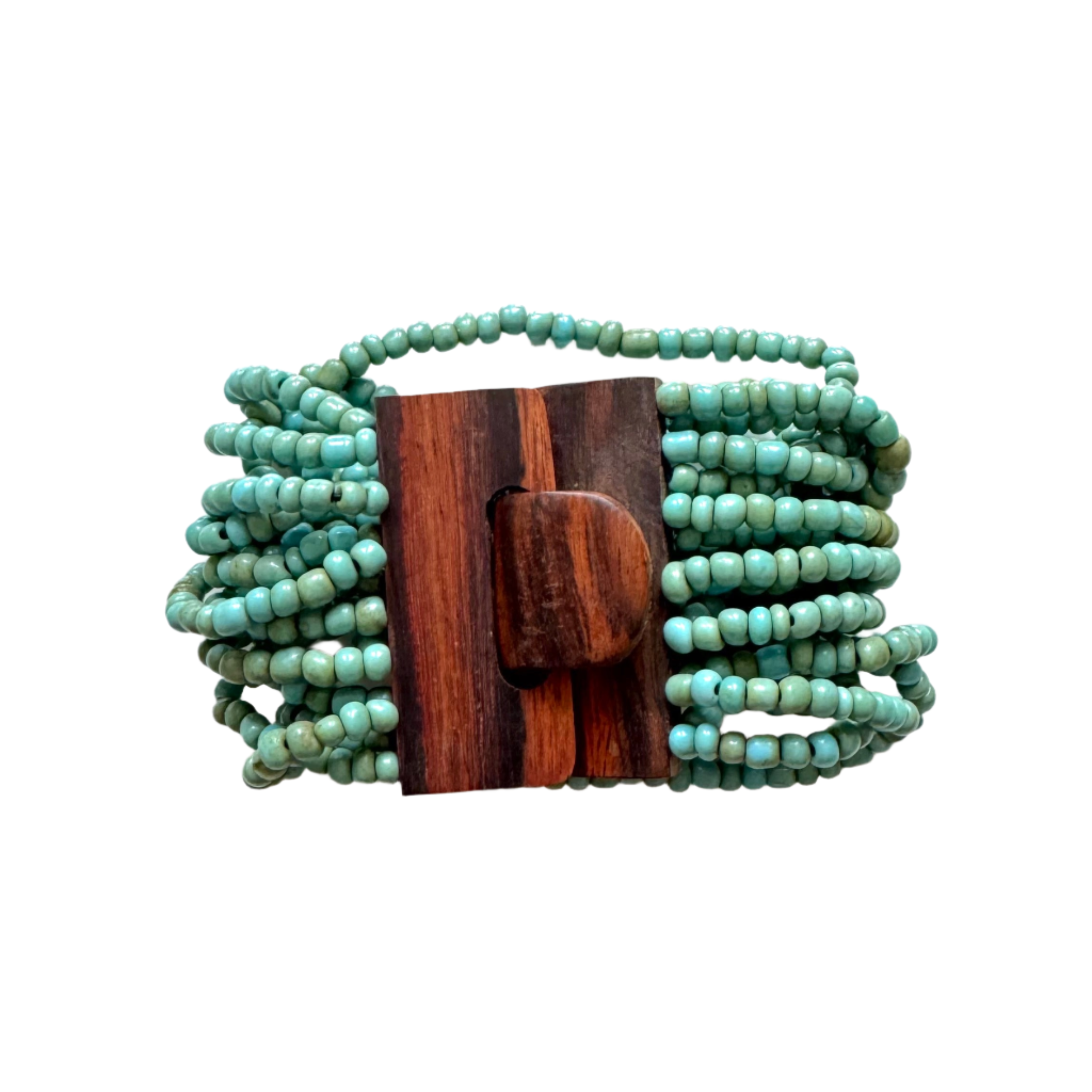 Beaded Bracelet with Wooden Clasp - Shopthatapp.ca