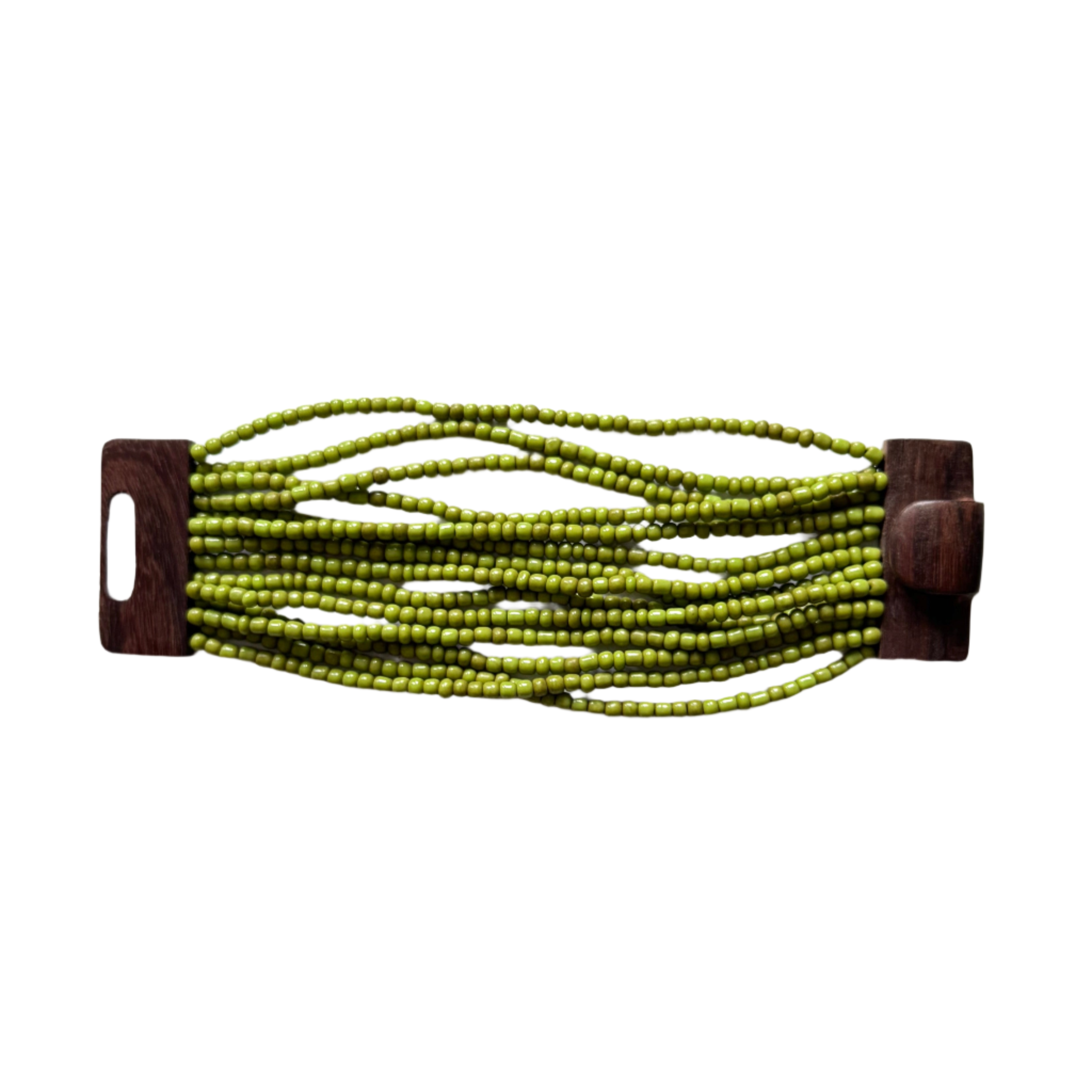Beaded Bracelet with Wooden Clasp - Shopthatapp.ca