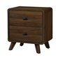 Table de nuit 2 tiroirs en finition noyer - Monarch (I5233)