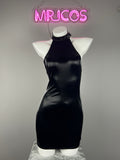 Gothic Sleeveless PU Leather Halter Party Dress Lingerie - Shopthatapp.ca