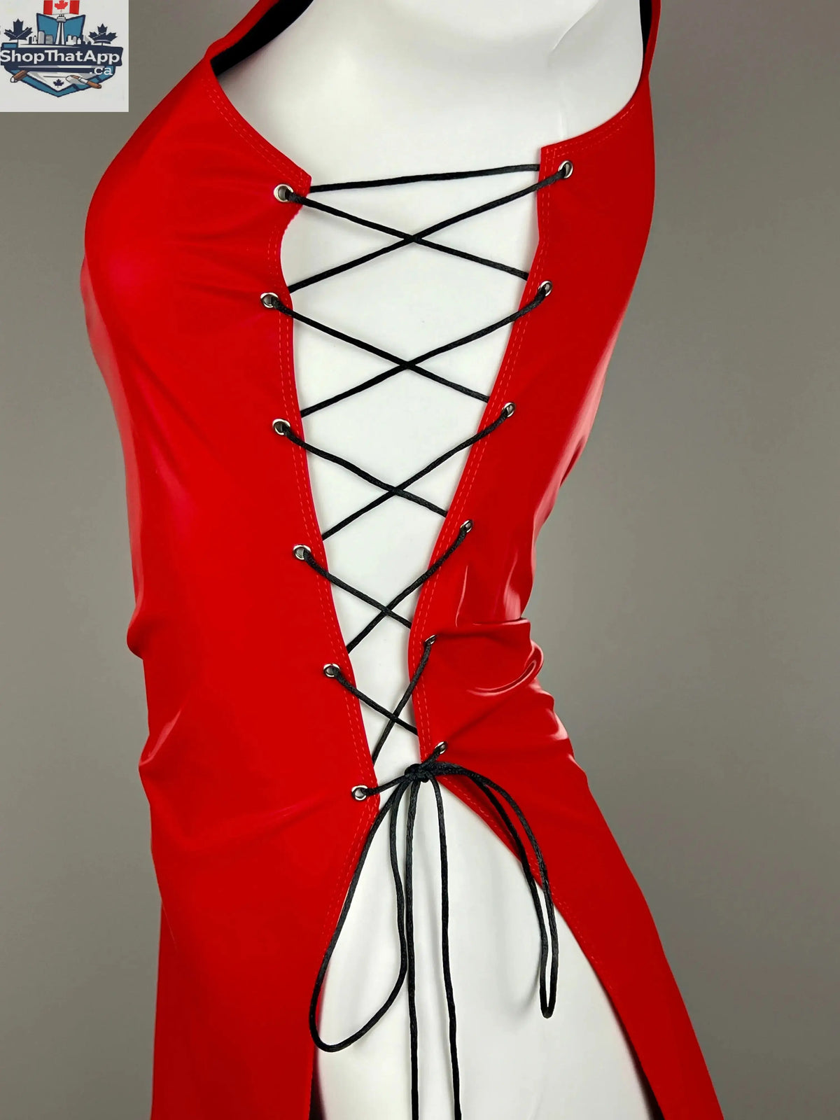 Vintage MRJCOS cheongsam lingerie satin and PU leather dress, sexy party costume with intricate design and elegant fit.
