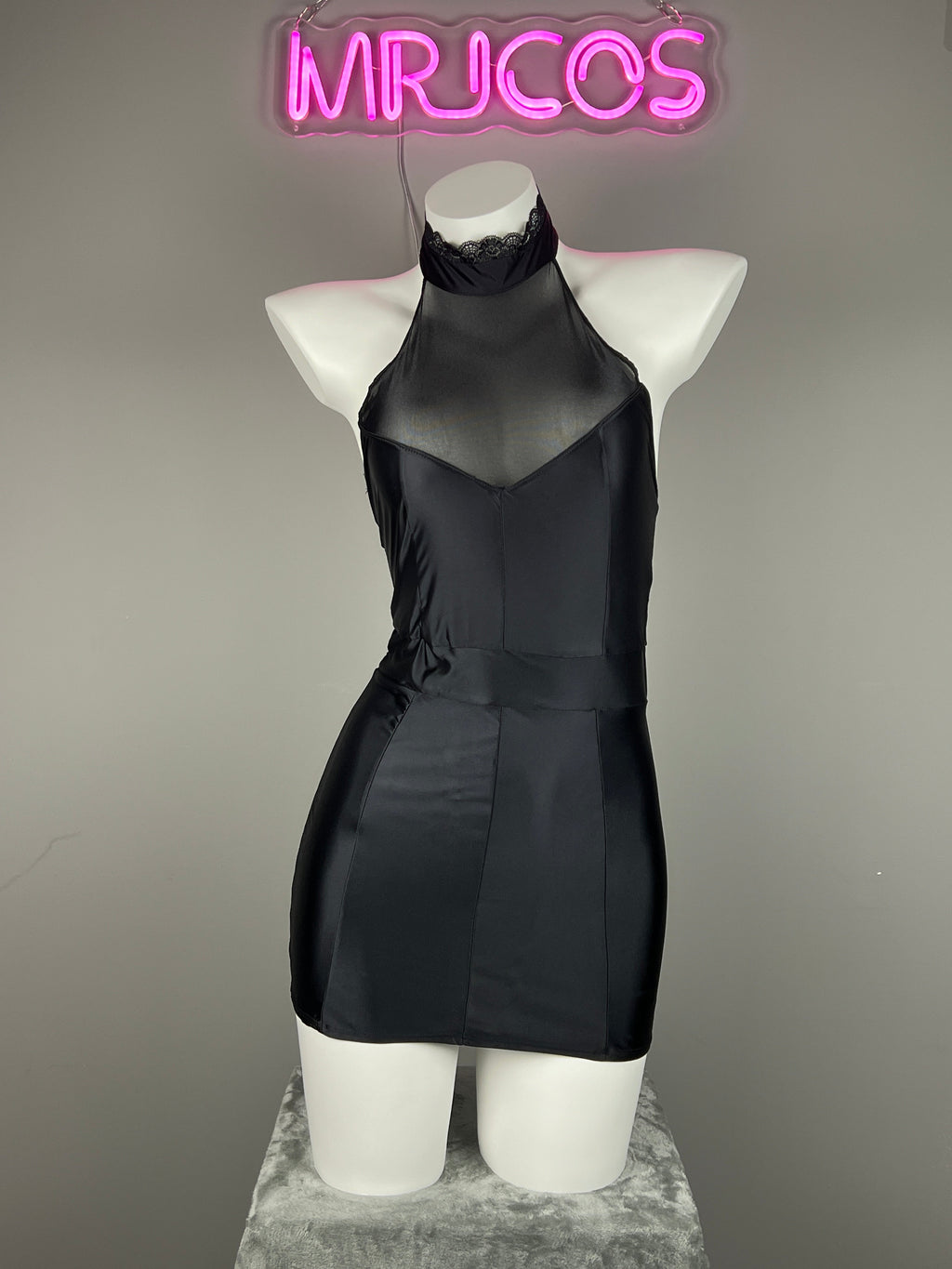 Satin Spandex Halter Sleeveless Short Dress Lingerie - Shopthatapp.ca