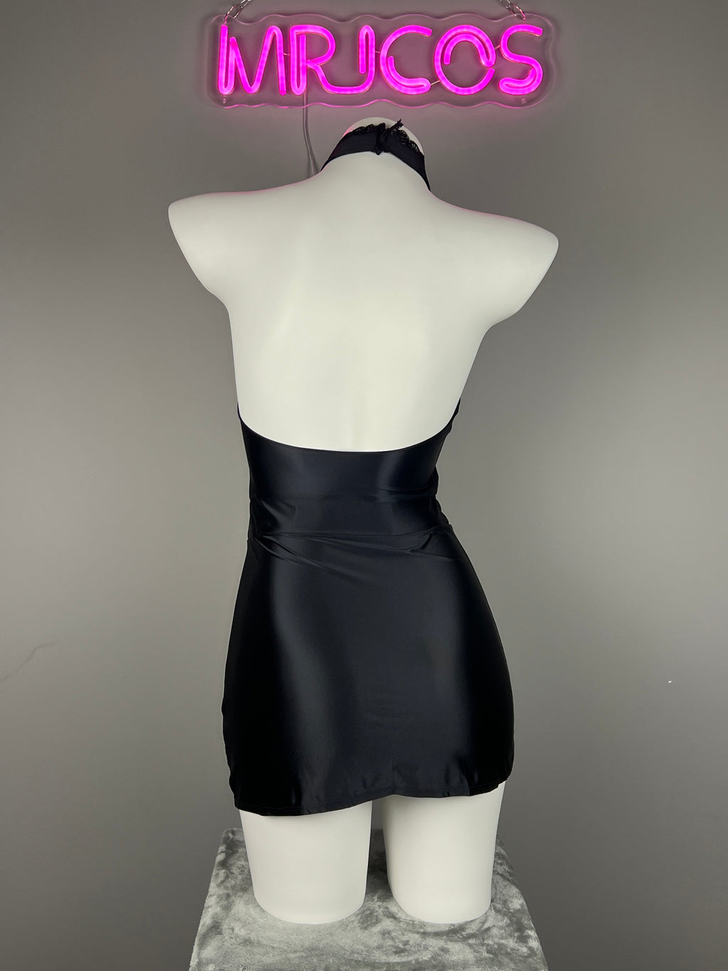 Satin Spandex Halter Sleeveless Short Dress Lingerie - Shopthatapp.ca