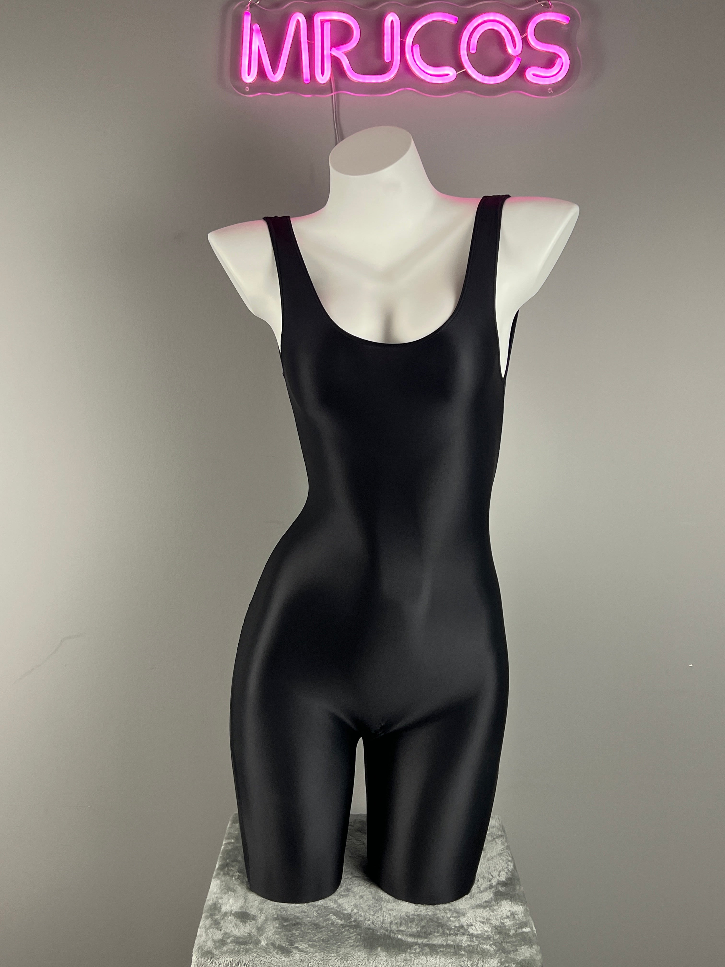 Sleeveless Sheer Spandex Bodysuit Glossy Silky Spandex Yoga Suit Lingerie - Shopthatapp.ca
