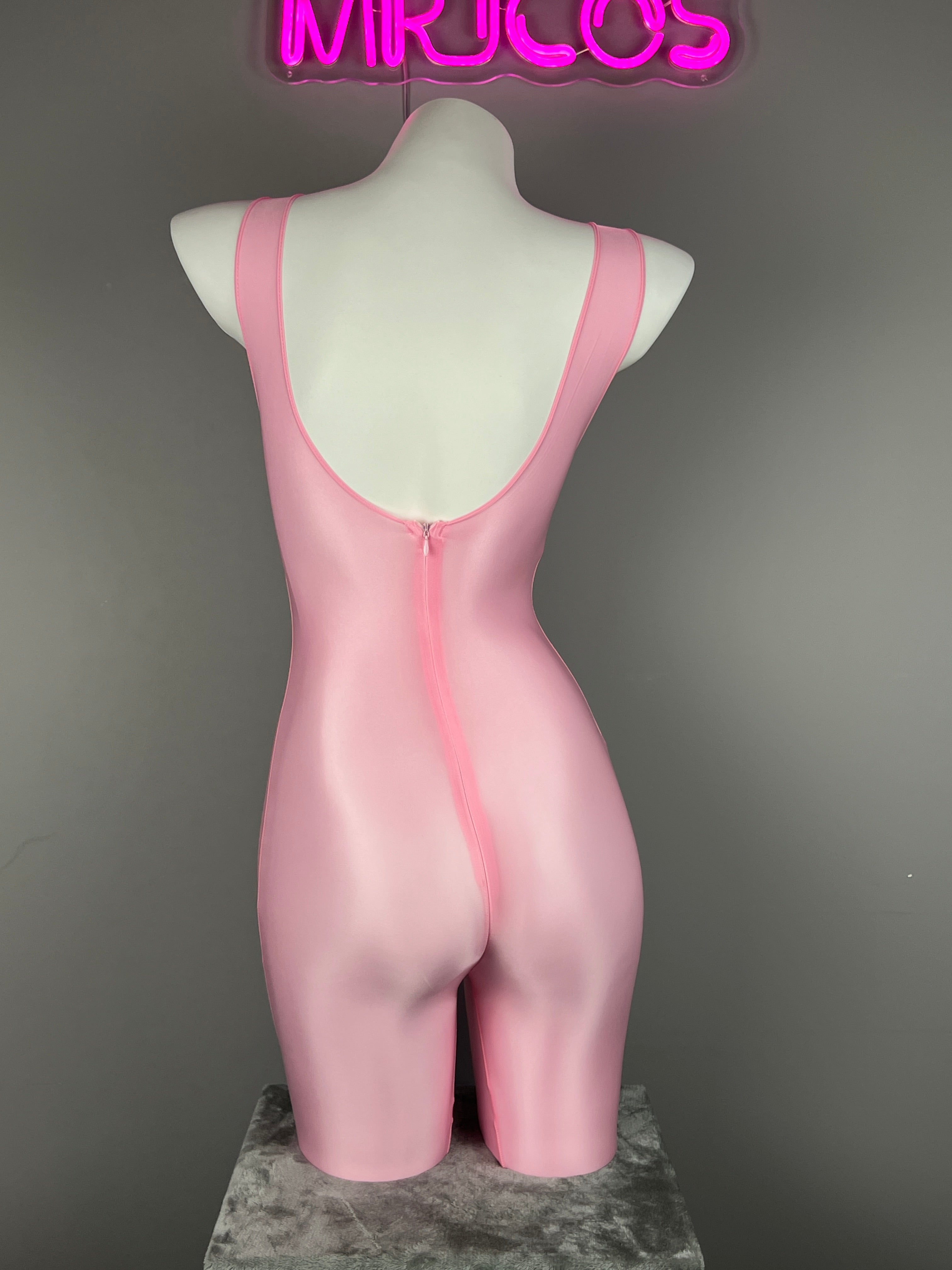 Sleeveless Sheer Spandex Bodysuit Glossy Silky Spandex Yoga Suit Lingerie - Shopthatapp.ca