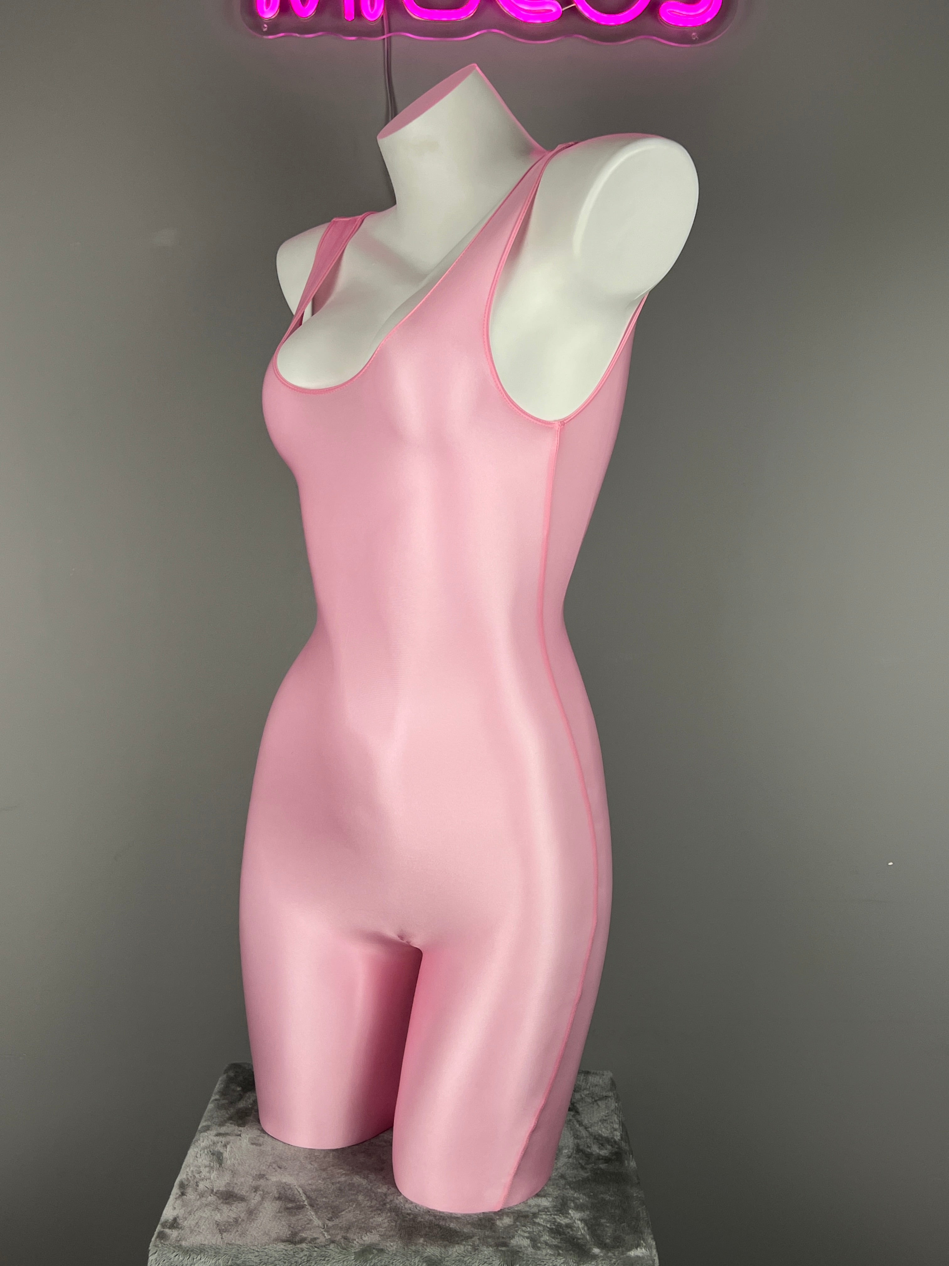 Sleeveless Sheer Spandex Bodysuit Glossy Silky Spandex Yoga Suit Lingerie - Shopthatapp.ca