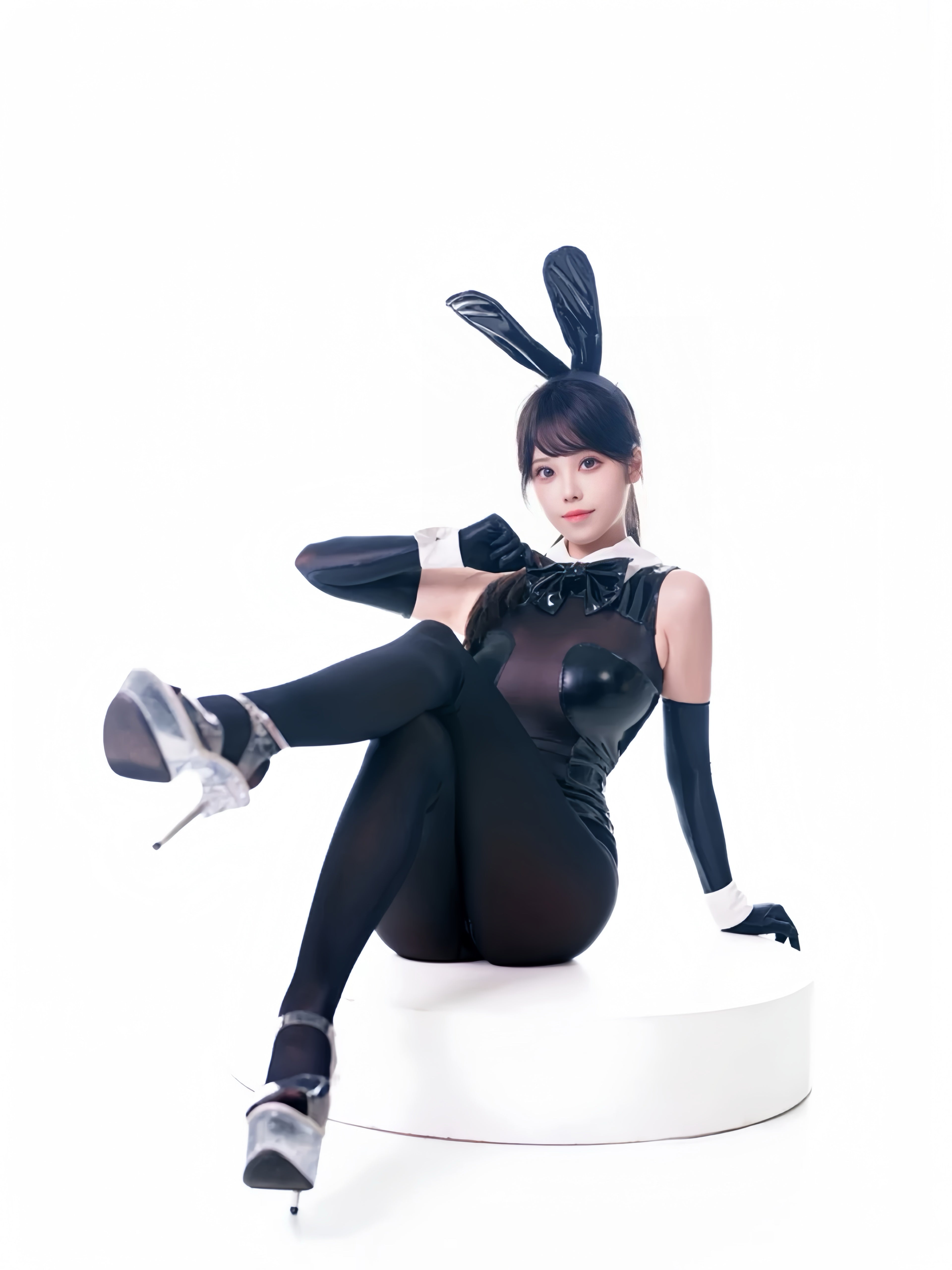 PU Leather Spandex See Through Bunny Girl Bodysuit Cosplay Costume Lingerie - Shopthatapp.ca