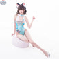 Japanese anime-themed swimwear racing suit by MRJCOS, featuring a Wet Suit Race Queen costume design for aquatic sports or cosplay.