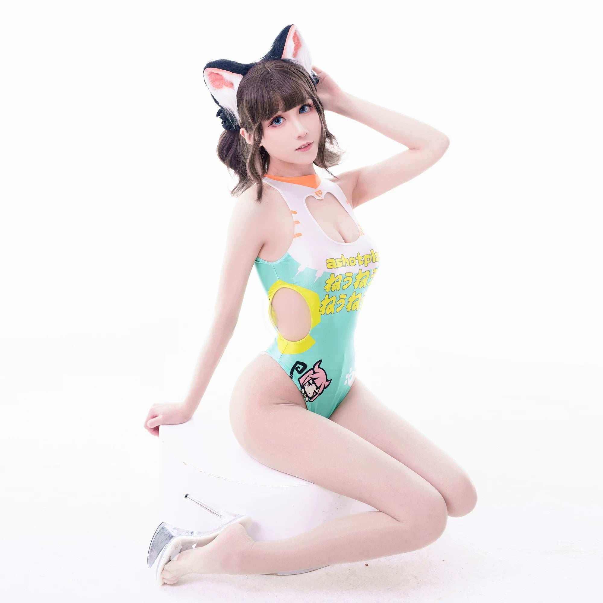 Japanese Anime Spandex Swimwear Racing Suit Wet Suit Race Queen Costume - Shopthatapp.ca
