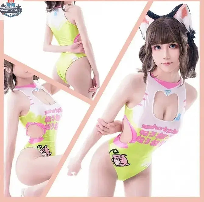 Japanese Anime Racing Swimwear by MRJCOS featuring a wet suit style race queen costume, designed for aquatic performance.
