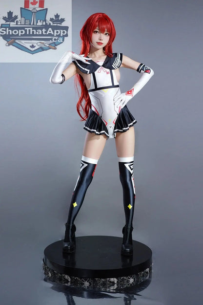 Japanese anime-inspired MRJCOS swimwear racing suit in spandex, featuring a sleek wet suit design with race queen costume details.