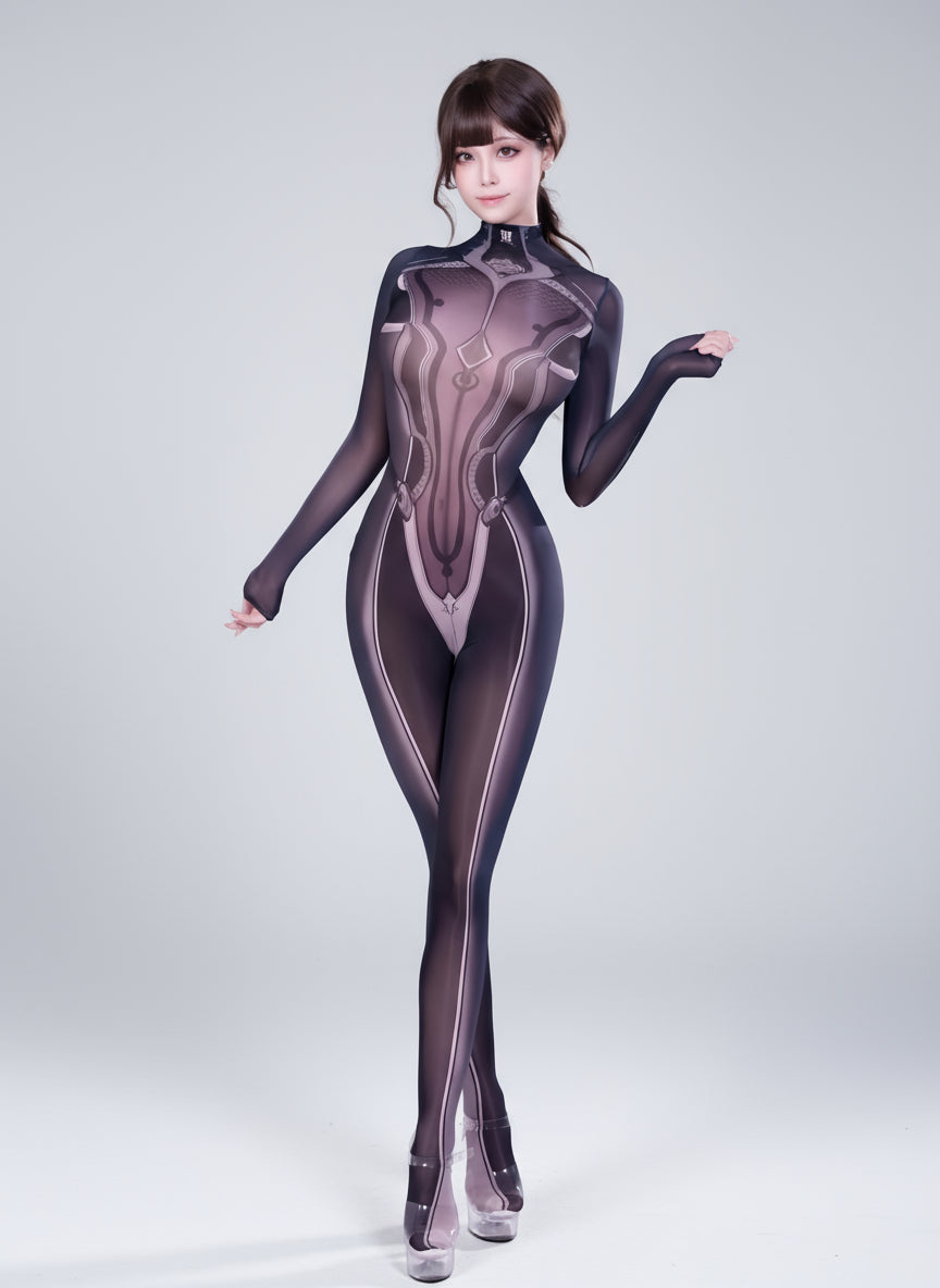 Anime Superhero Eve 10D Sheer Bodystocking - Ultra-Thin Cosplay Lingerie - Shopthatapp.ca