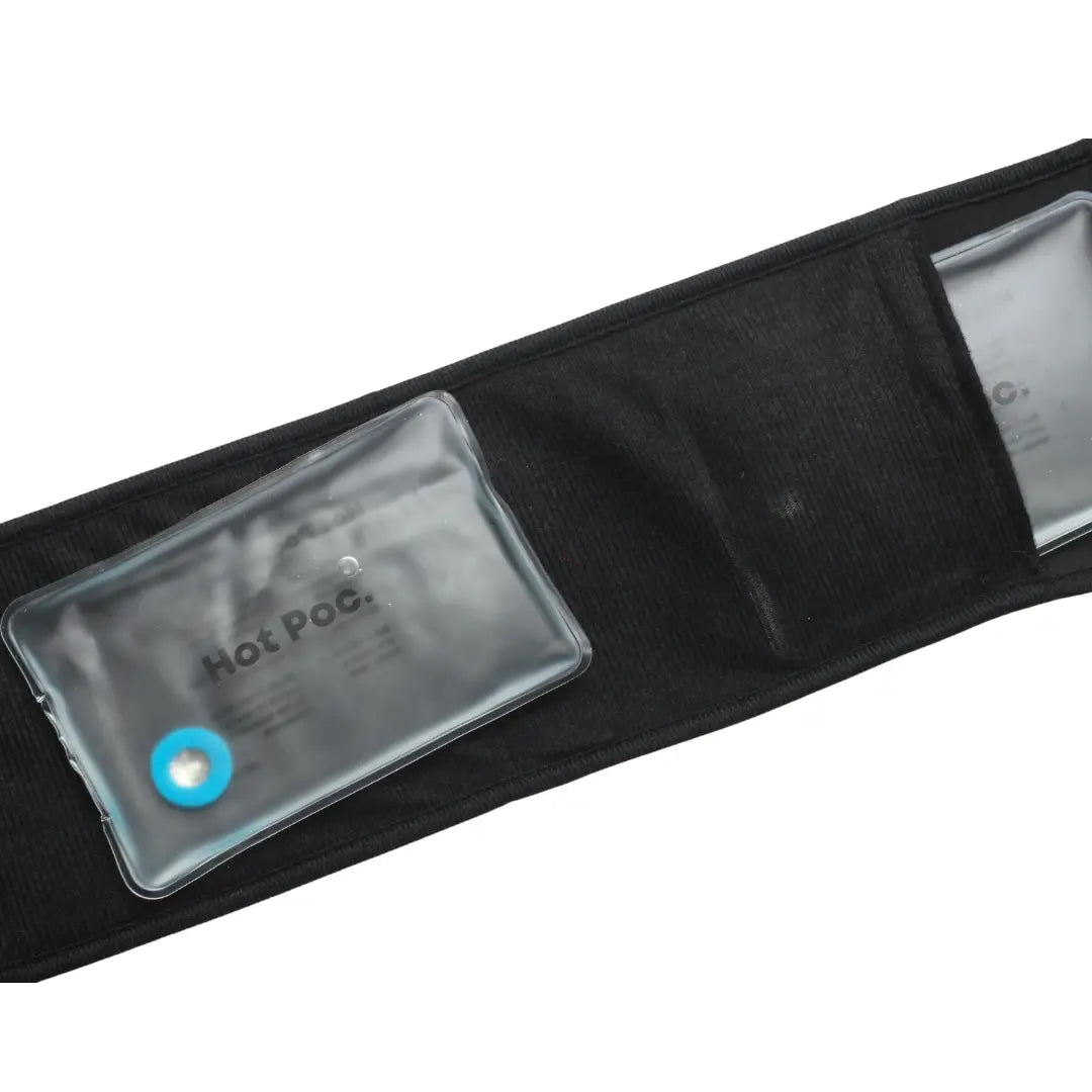 Reusable adjustable heat packs from Hot Poc, eco-friendly hot pack with adjustable belt, shown in a 2-pack for targeted pain relief.