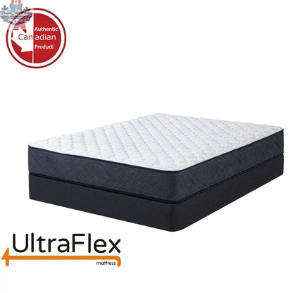 UltraFlex® Radiance Mattress and BoxSpring set with high-density foam and cooling gel, eco-friendly orthopedic sleep system.