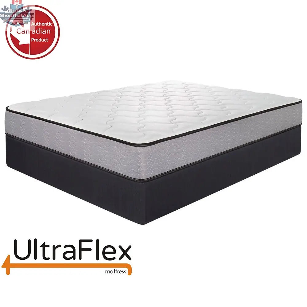 UltraFlex® Paradise natural foam mattress with cooling gel, waterproof protector, and spinal support, showcasing the plush mattress surface.
