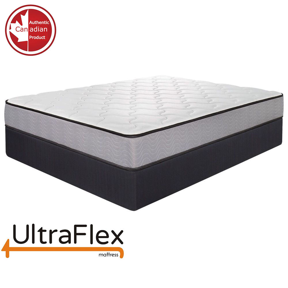UltraFlex® PARADISE Mattress and BoxSpring Set - Natural Heavy Duty Foam Blend, Low Motion Transfer, Comfort+ Quilting, Orthopedic Cool Gel, and Spinal Posture Support Eco-Friendly Mattress (Made in Canada) - Shopthatapp.ca
