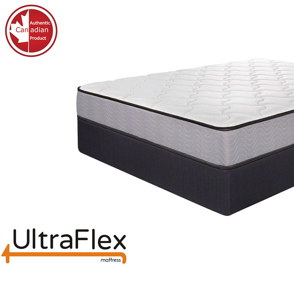 UltraFlex® PARADISE Mattress and BoxSpring Set - Natural Heavy Duty Foam Blend, Low Motion Transfer, Comfort+ Quilting, Orthopedic Cool Gel, and Spinal Posture Support Eco-Friendly Mattress (Made in Canada) - Shopthatapp.ca