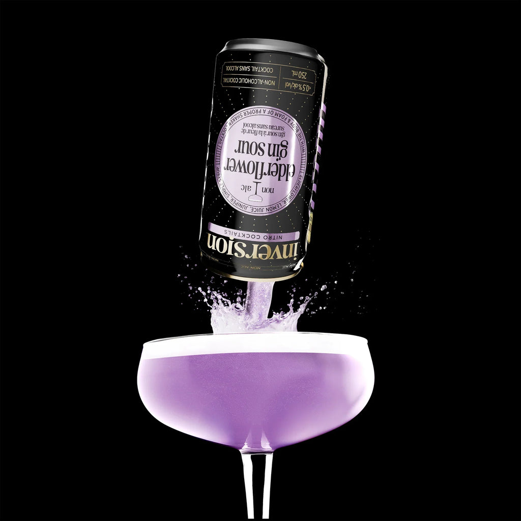 Inversion Nitro Cocktails - Transfusion Recovery Cocktail with Elderflower Gin Sour