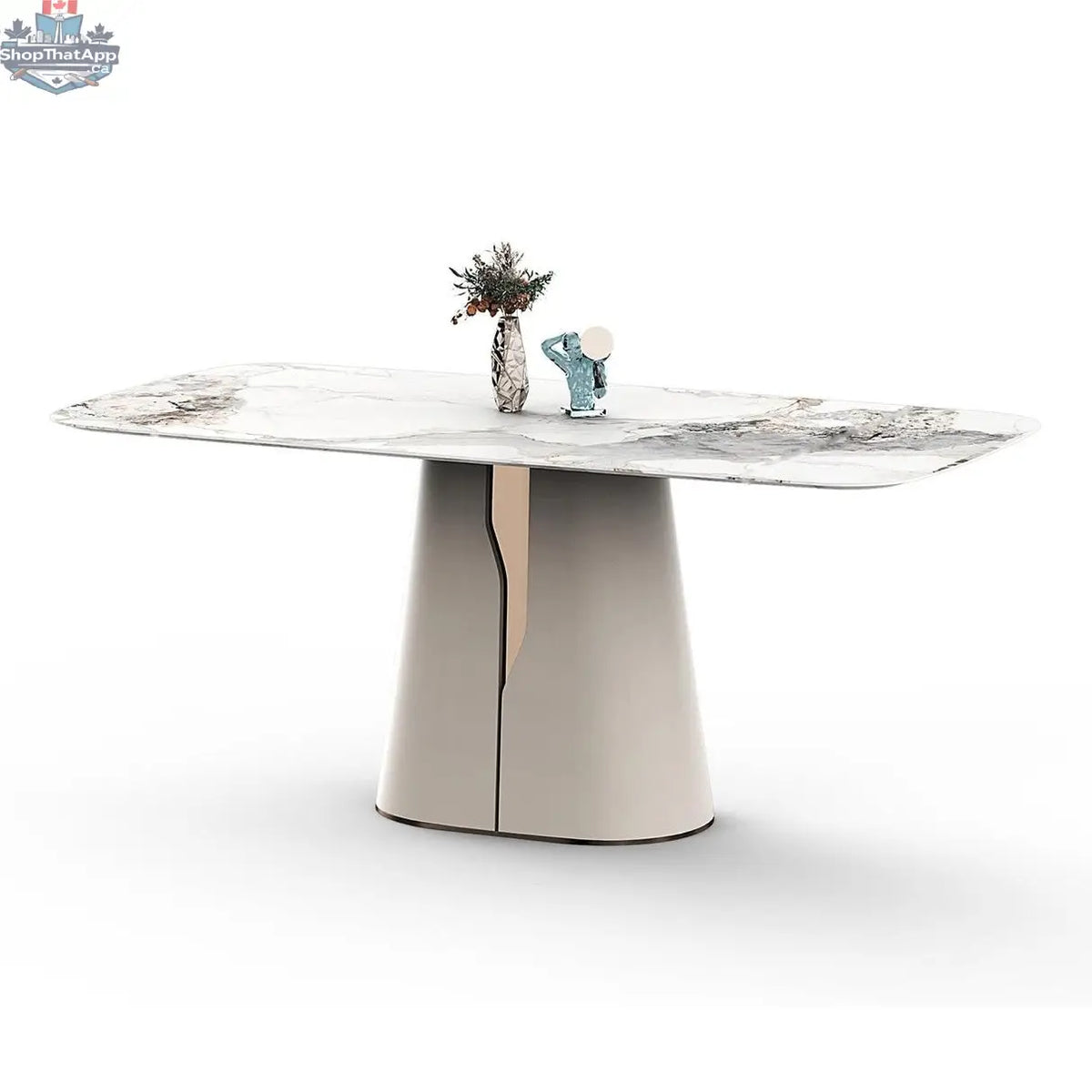 Elegant Tove ceramic dining table by Hygge Design House with a sleek surface, perfect for stylish modern dining rooms.