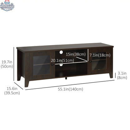 MacKenzie TV Stand for TVs up to 65 inches-Coffee Brown - Shopthatapp.ca