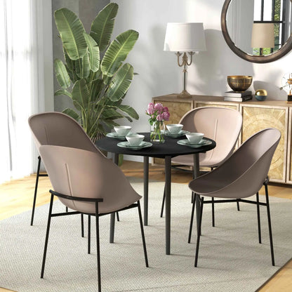 Black Merrill round drop-leaf dining table by SLOTH Nation, perfect for small kitchens, showcasing its compact design.