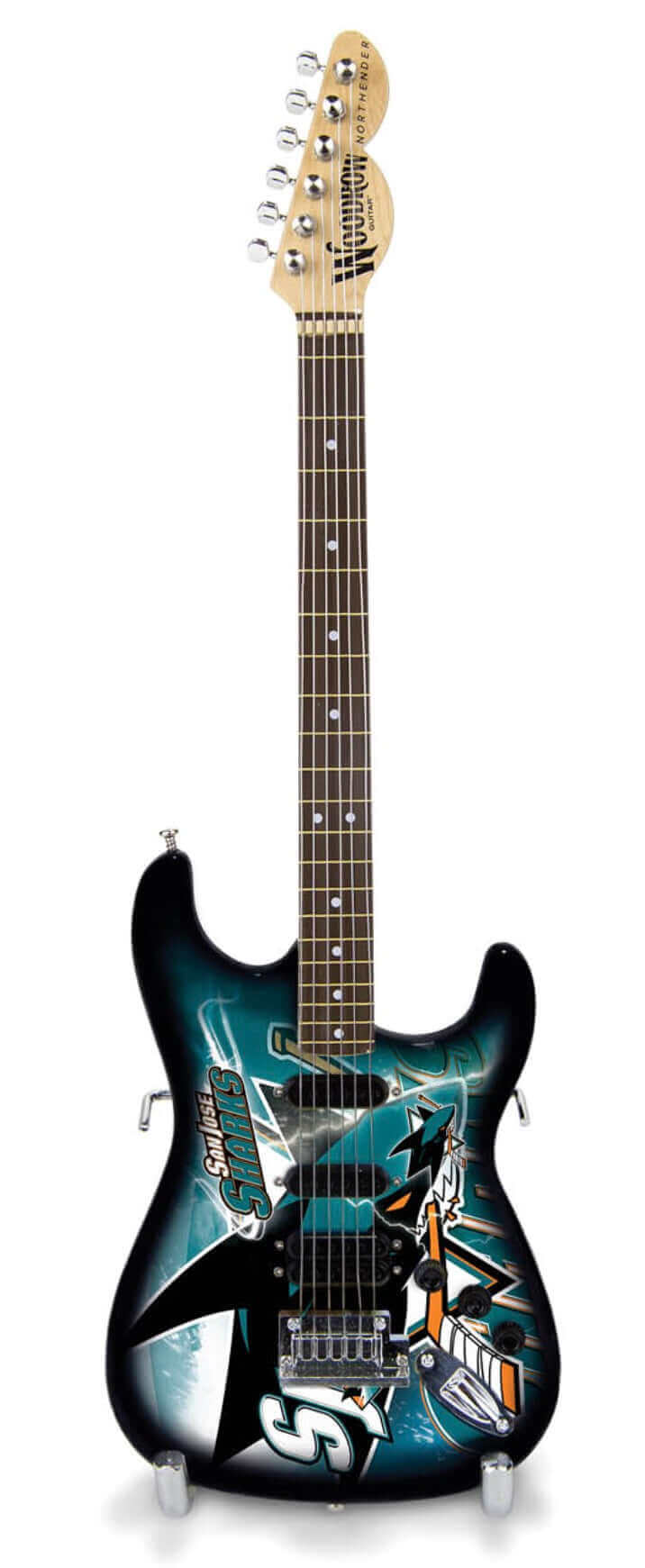 San Jose Sharks 10“ Collectible Mini Guitar - Www.Shopthatapp.ca