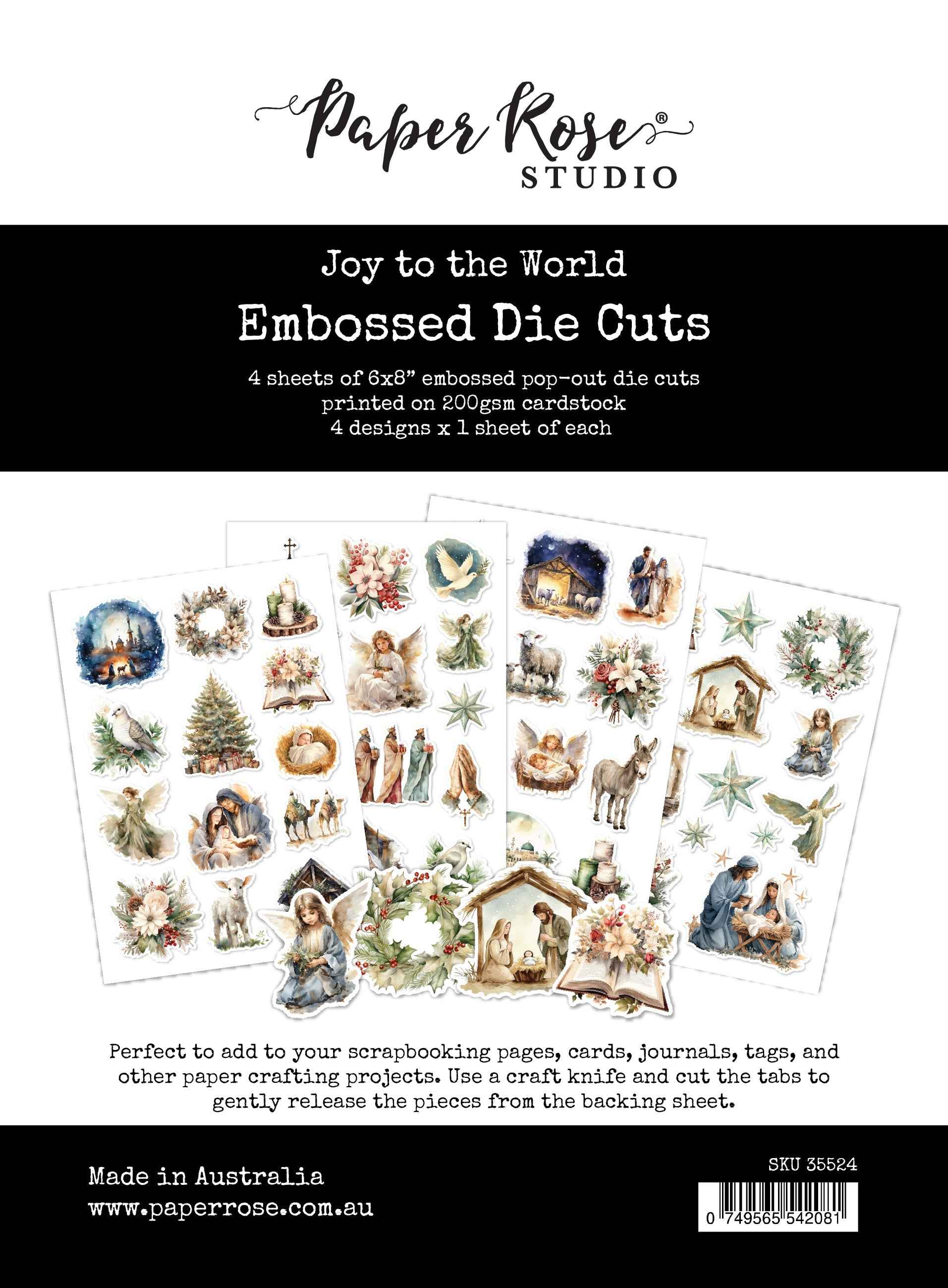 Joy to the World Embossed Die Cuts 35524