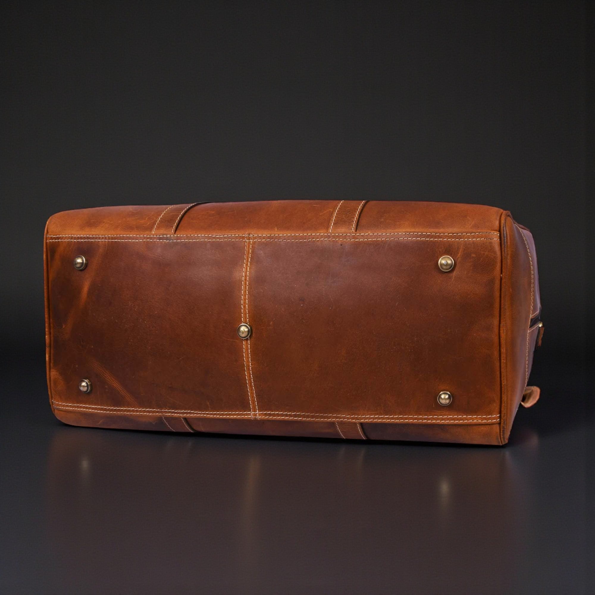 The Wayfarer Bag - Cognac Classic Full-Grain Leather Duffle Bag - Www.Shopthatapp.ca