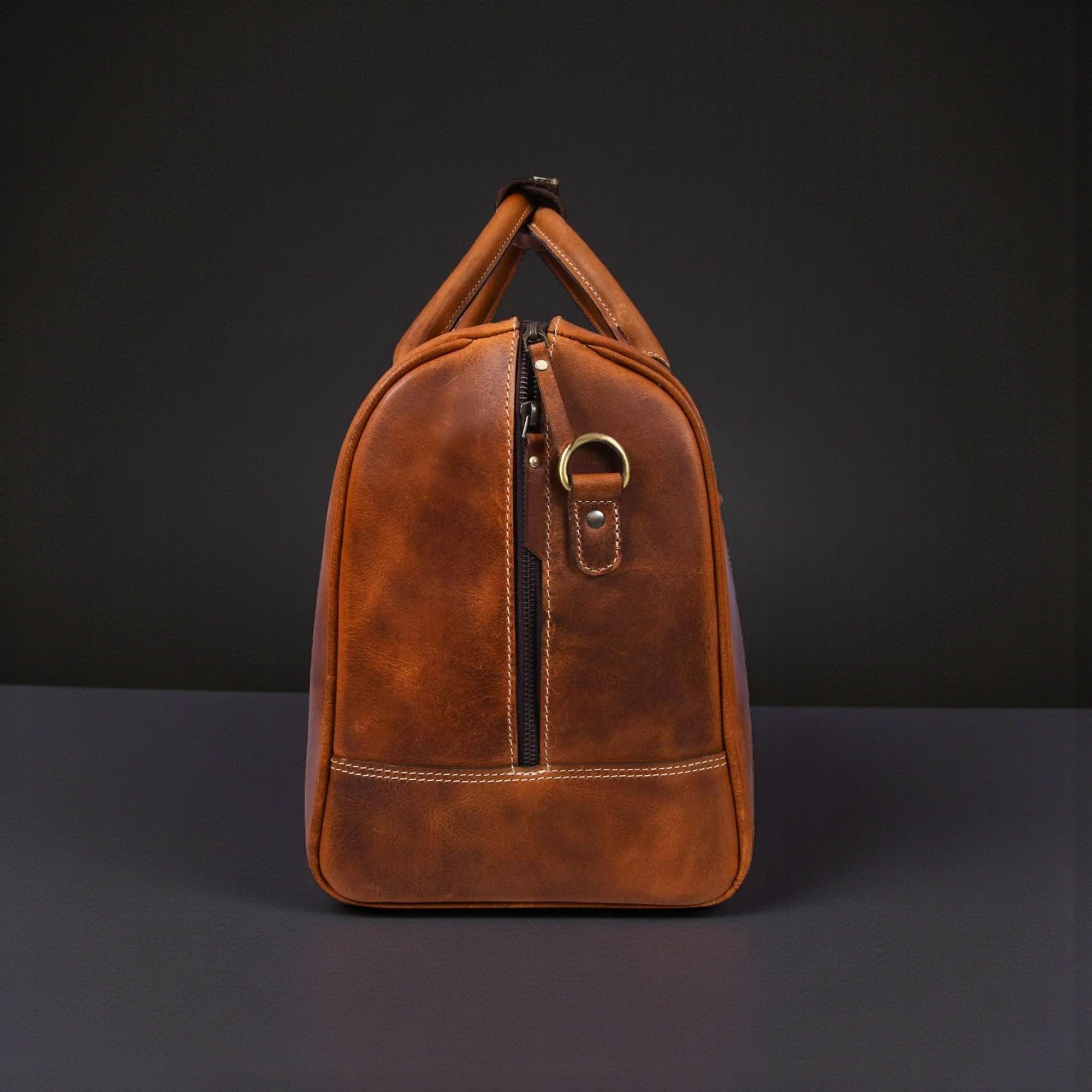 The Wayfarer Bag - Cognac Classic Full-Grain Leather Duffle Bag - Www.Shopthatapp.ca