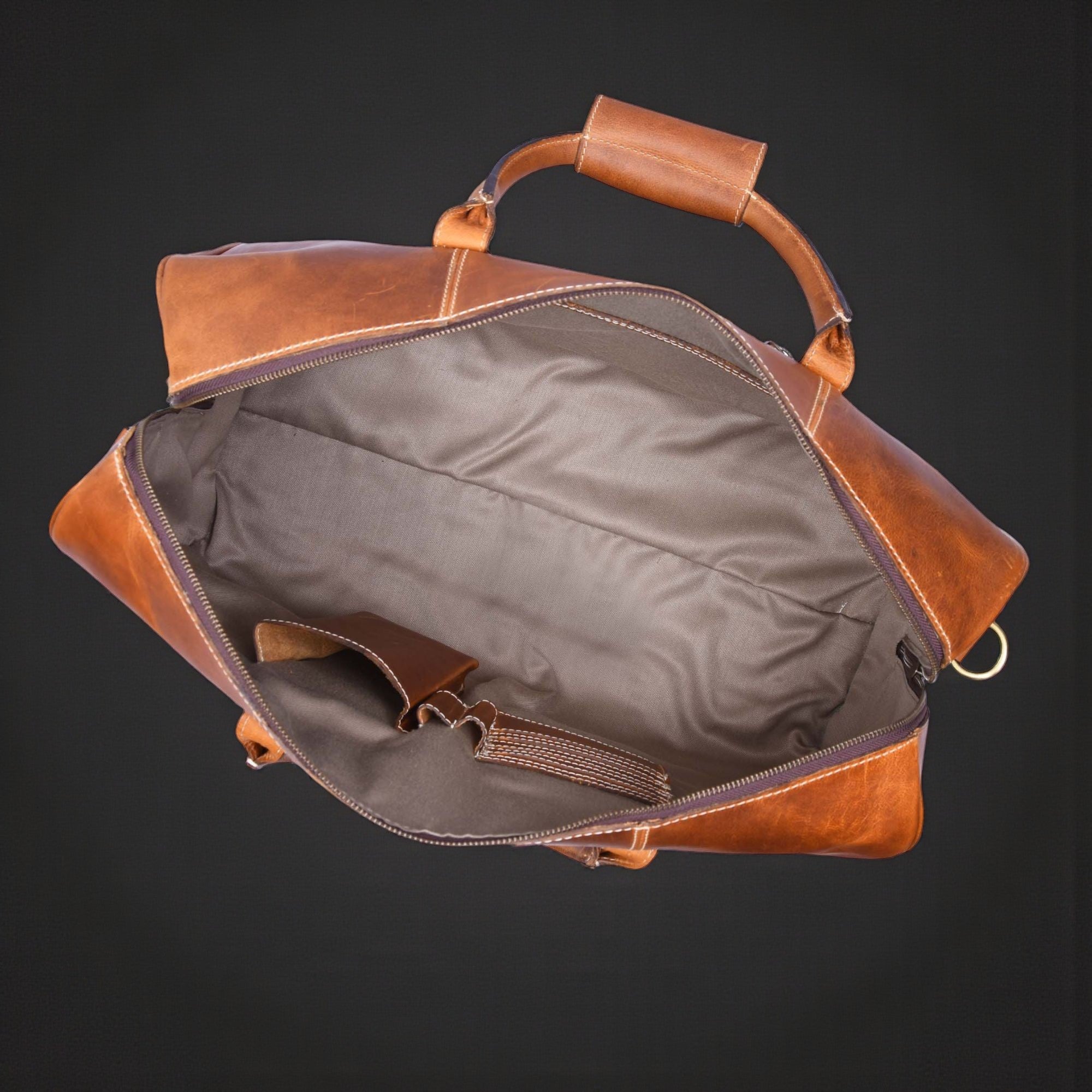 The Wayfarer Bag - Cognac Classic Full-Grain Leather Duffle Bag - Www.Shopthatapp.ca