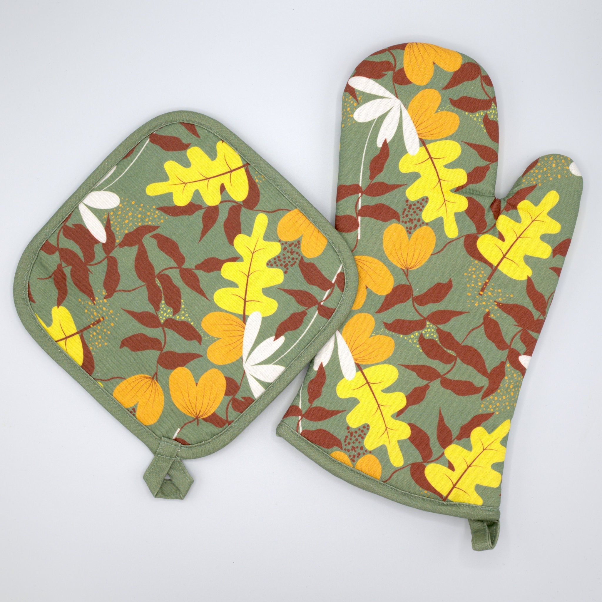 Just Leaves-Oven Mitt and Pot Holder - Shopthatapp.ca