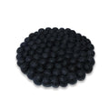 Black Felt Ball Trivet – Hand-Felted New Zealand Wool, 20 cm Round