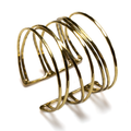 Open Strand Metal Cuff in Gold Colour - Stylish Gold Open Strand Metal Cuff - Shopthatapp.ca