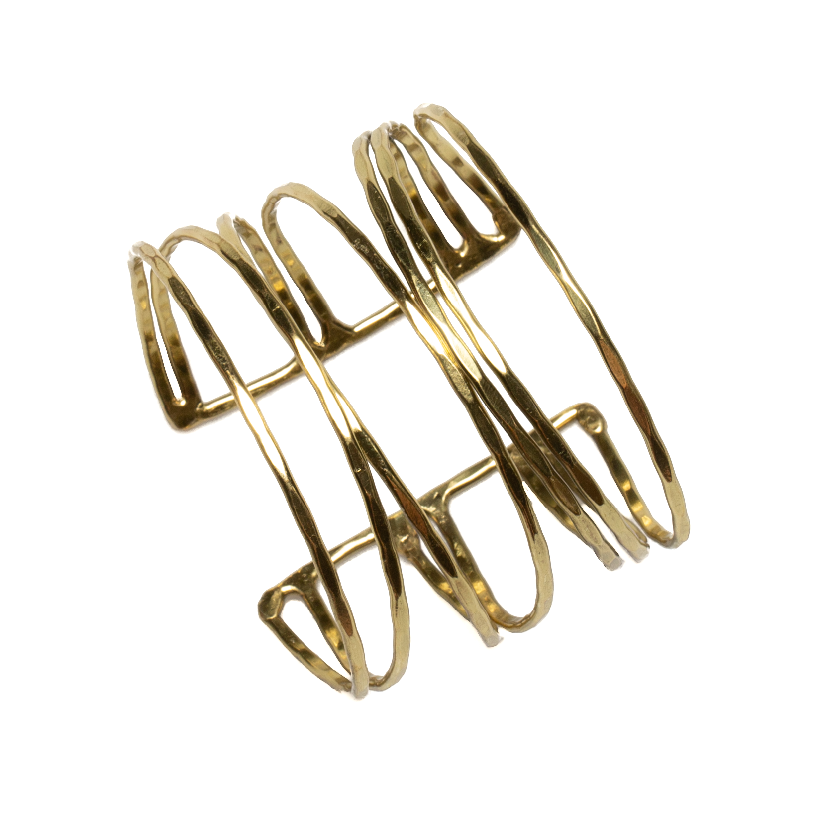 Open Strand Metal Cuff in Gold Colour - Stylish Gold Open Strand Metal Cuff - Shopthatapp.ca