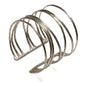 Silver open strand metal cuff bracelet by Suzie Blue Canada featuring a unique, contemporary design.