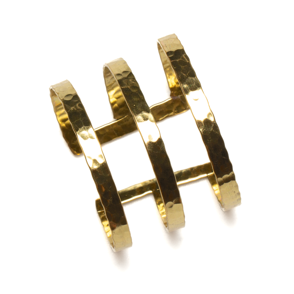 Triple Bar Metal Cuff Gold – Stylish and Chic Accessory for Any Occasion - Shopthatapp.ca