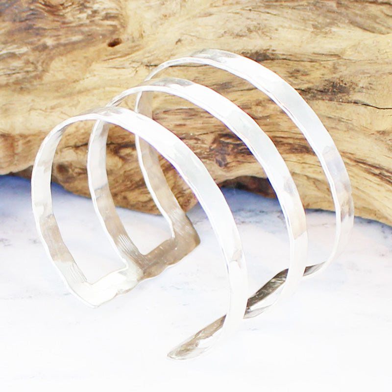 Triple Bar Metal Cuff - Silver Colour - Shopthatapp.ca