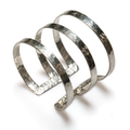 Triple Bar Metal Cuff - Silver Colour - Shopthatapp.ca